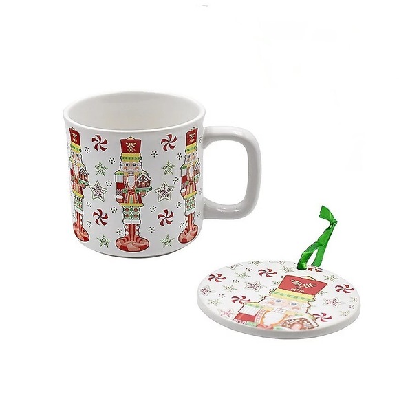 Temp-tations Set of (4) 16-oz Mugs w/ Ornament Lid & Gift Boxes Nutcracker Xmas - Picture 2 of 2